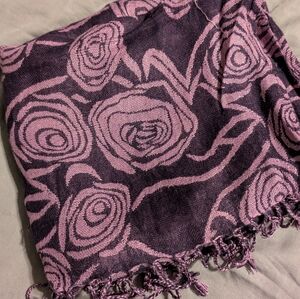 Reversible Dark/Light Purple Rose Scarf